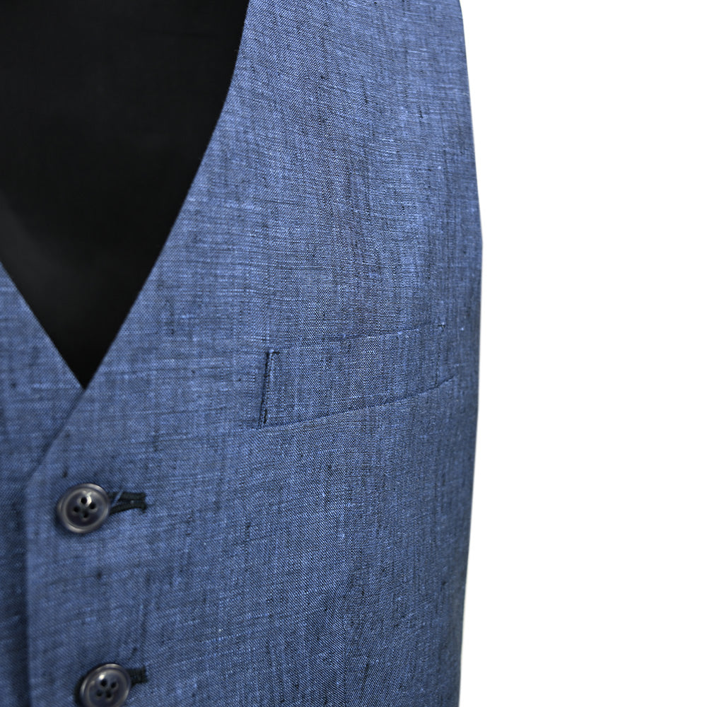 Dark Blue Linen Waistcoat⎪Posillipo 1930