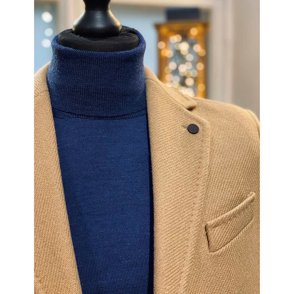 Blauer Merinowolle Rollkragenpullover⎪ Orlando ⎪ Leonardo