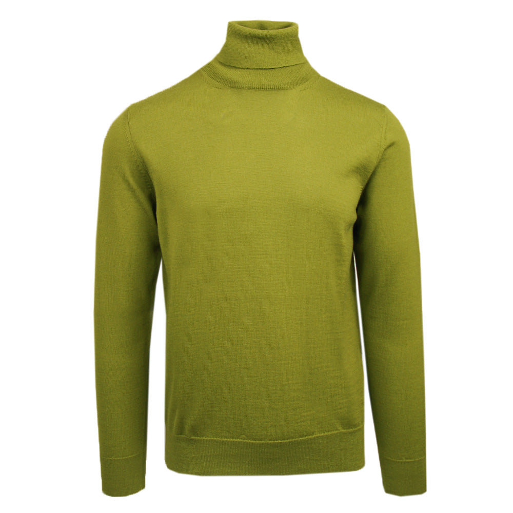 Green merino wool turtleneck sweater⎪ Men's sweaters ⎪ Saarnin GB