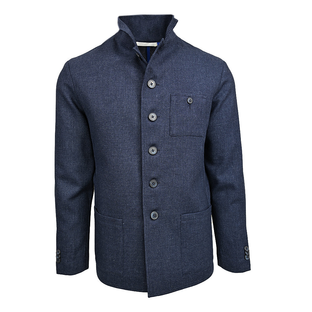 Dunkelblauer Mantel mit Hahnentrittmuster⎪ Ringo⎪ Reykjavik District