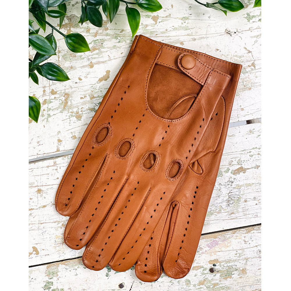 Cognac Brown Driving Gloves ⎪ Angelo ⎪ Parisi Gloves