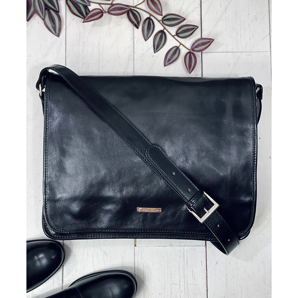 Große dunkelbraune Messenger-Tasche⎪ Tuscany Leather