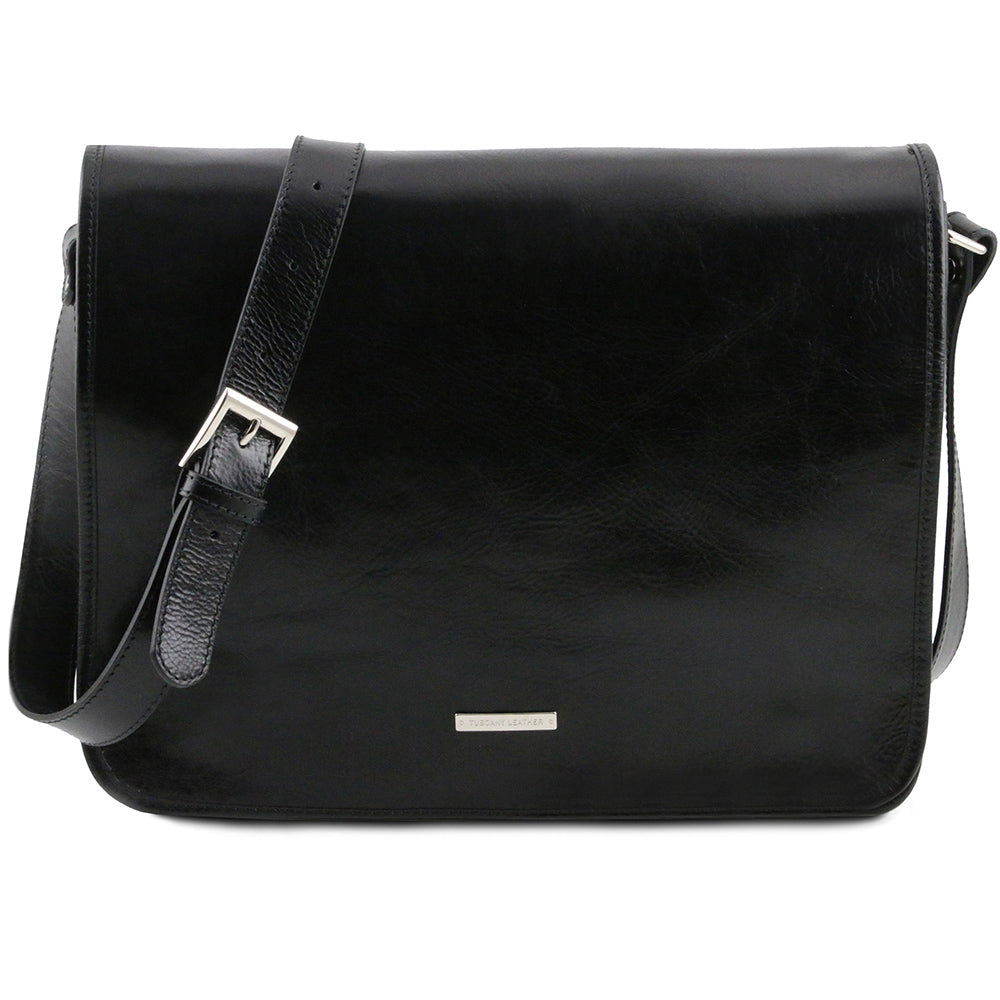 Große dunkelbraune Messenger-Tasche⎪ Tuscany Leather