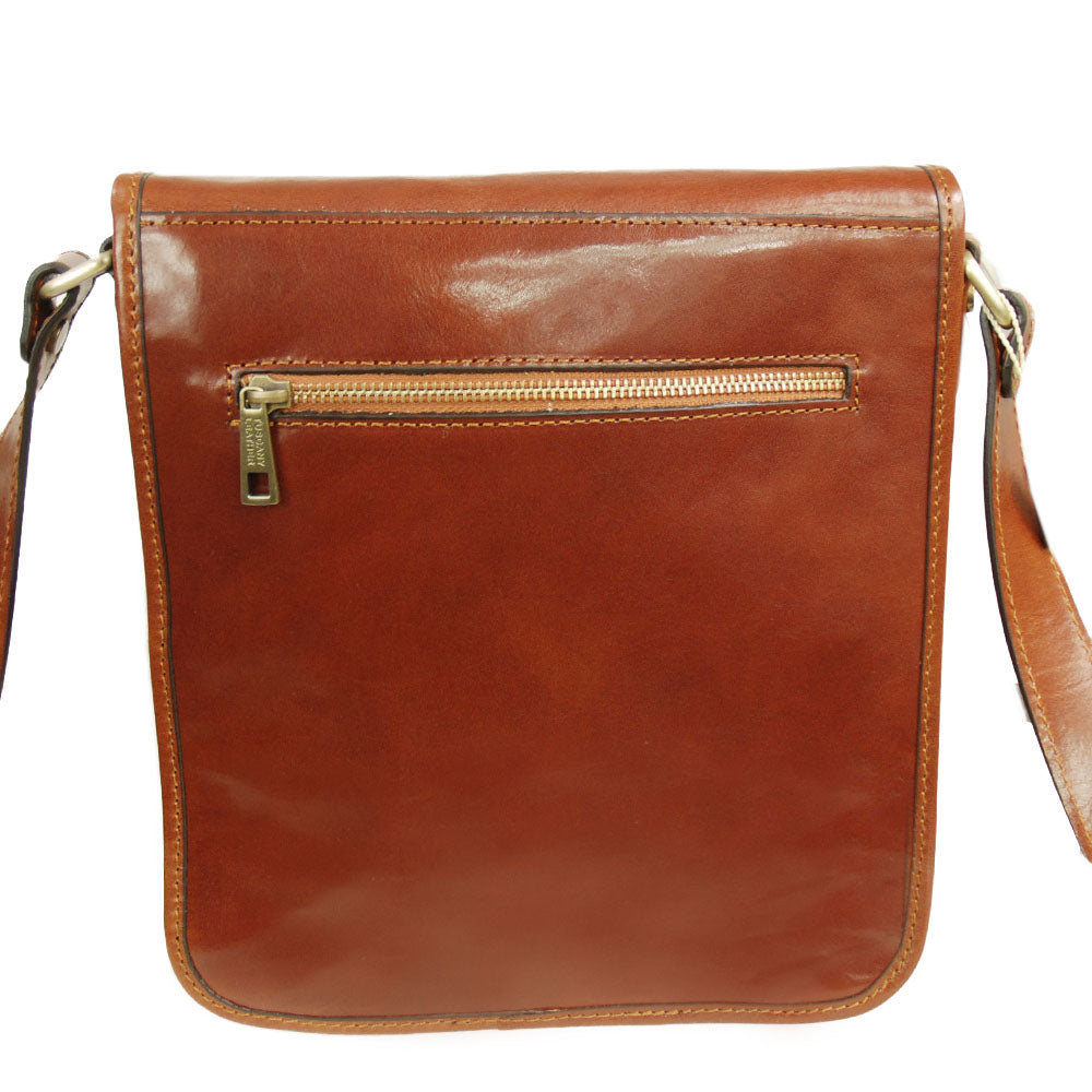 Honungsfärgad messengerläderväska ⎪ Tuscany Leather