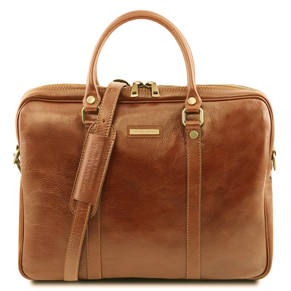 Vaaleanruskea nahkasalkku 14" ⎪ Tuscany Leather