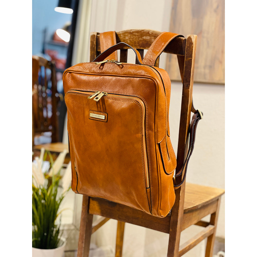 Hellbrauner Lederrucksack⎪ Tuscany Leather