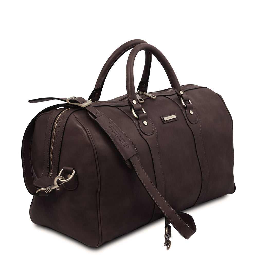 Dark brown large leather bag ⎪Oslo