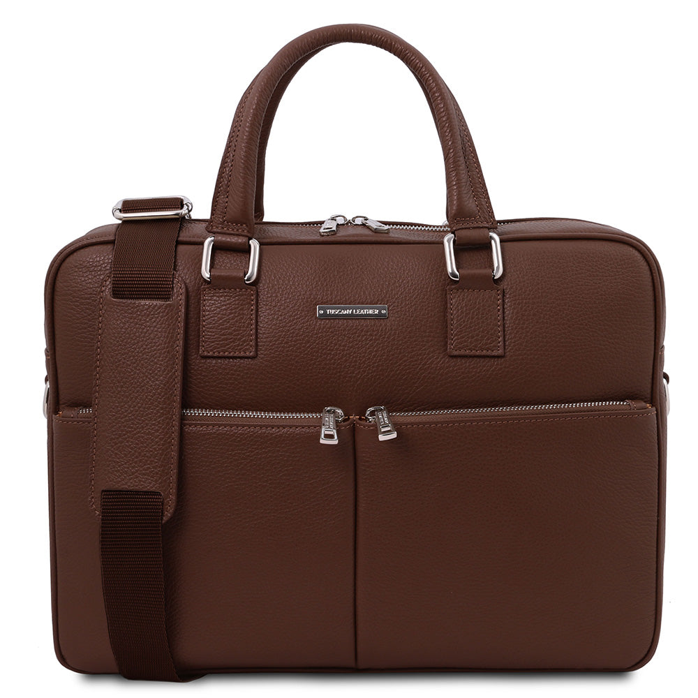 Große dunkelbraune Ledertasche 17,3" ⎪ Treviso ⎪ Tuscany Leather