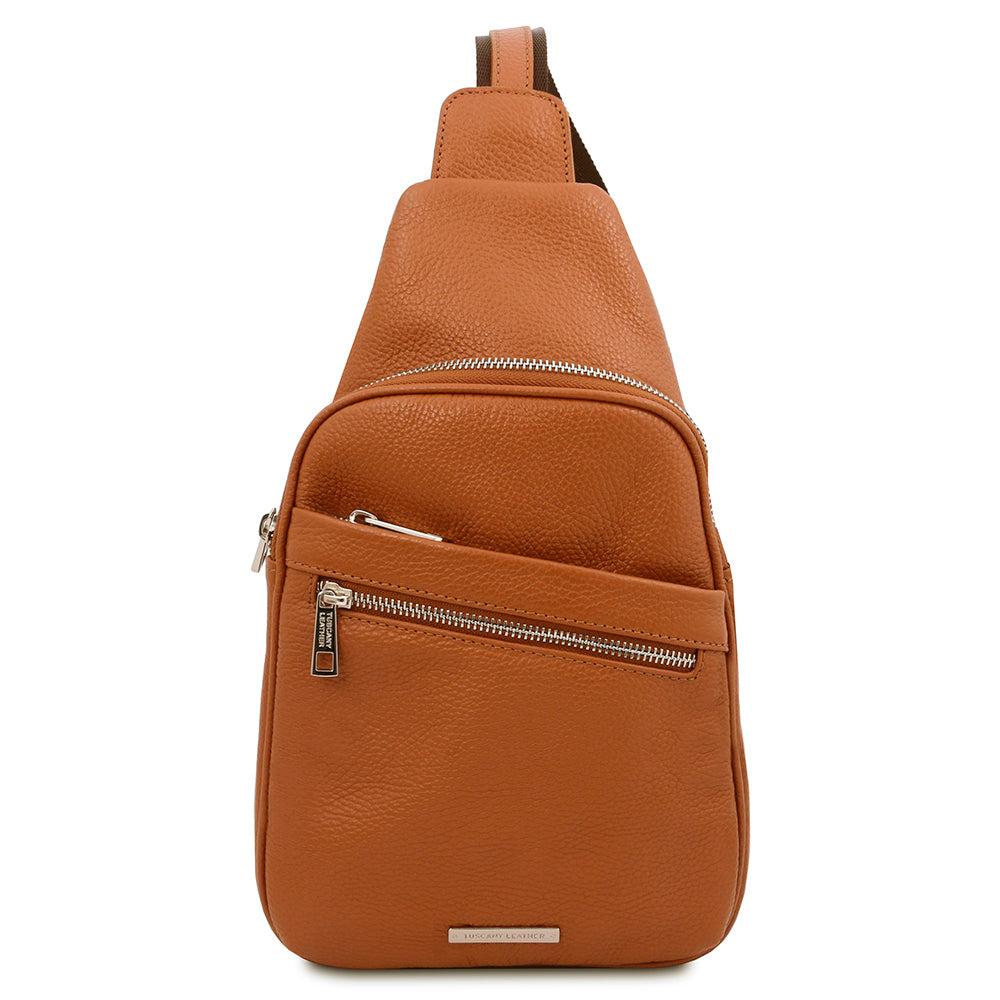 Vaaleanruskea crossbody- nahkalaukku ⎪ Albert ⎪ Tuscany Leather