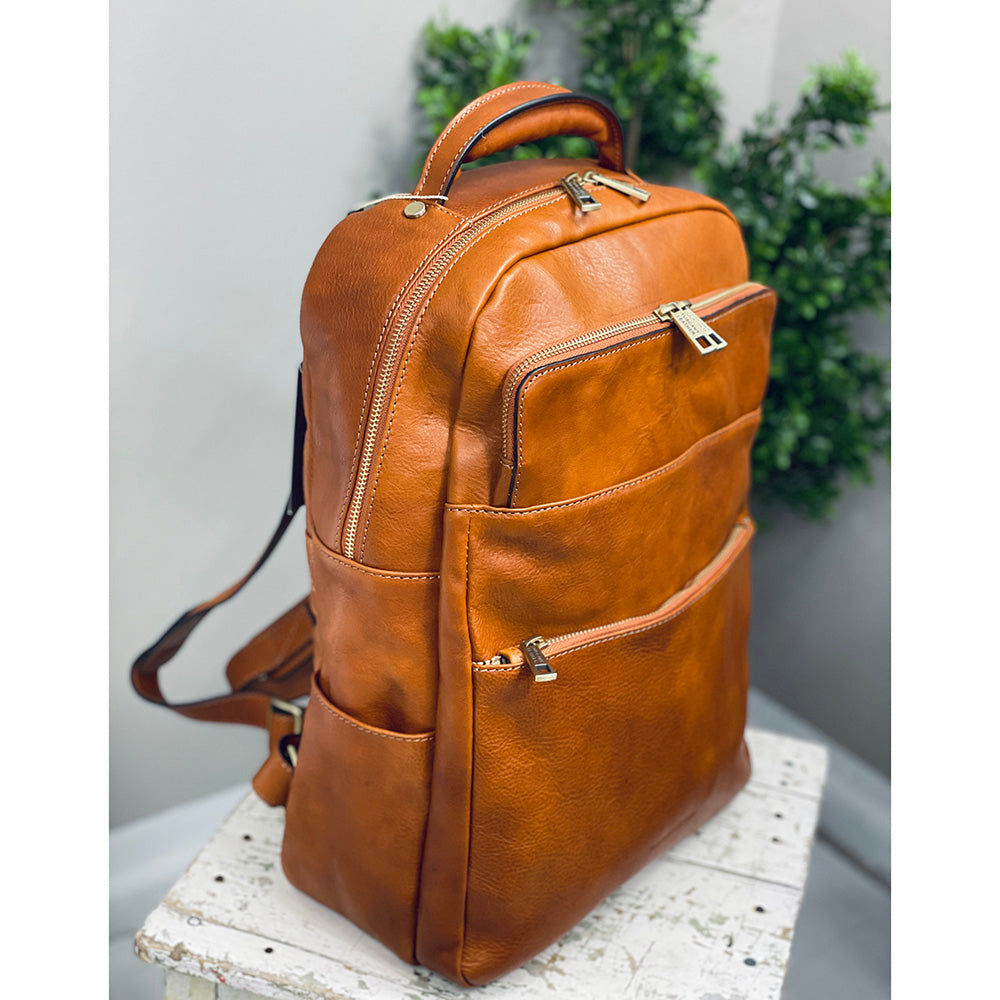 Iso vaaleanruskea nahkareppu ⎪ Melbourne ⎪ Tuscany Leather