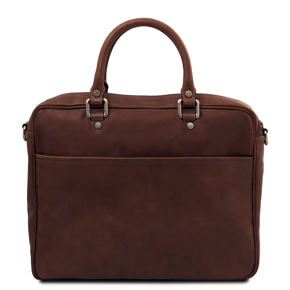 Große honigfarbene Ledertasche 15,6"⎪ Pisa⎪ Tuscany Leather