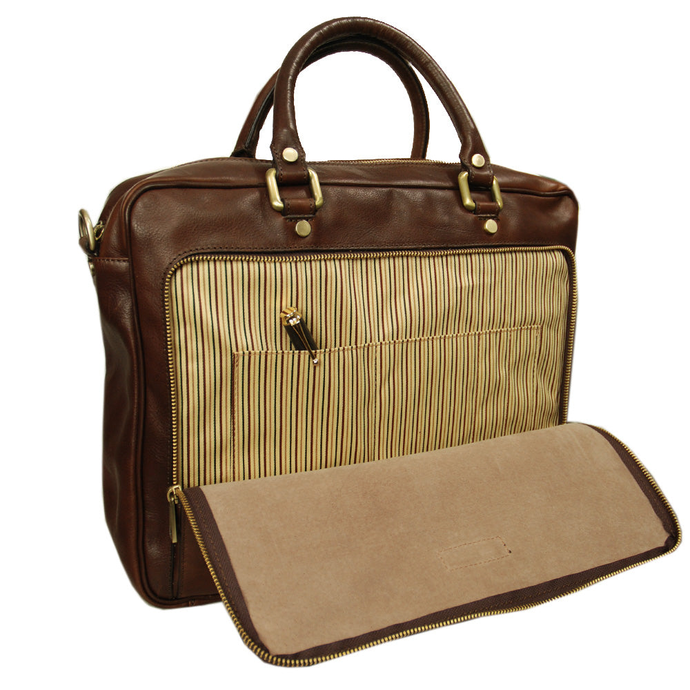 Große honigfarbene Ledertasche 15,6"⎪ Pisa⎪ Tuscany Leather