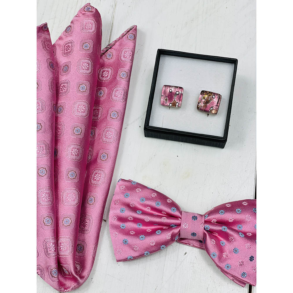 Rosafarbene Manschettenknöpfe aus Glas⎪ Tinti Matteo Venice