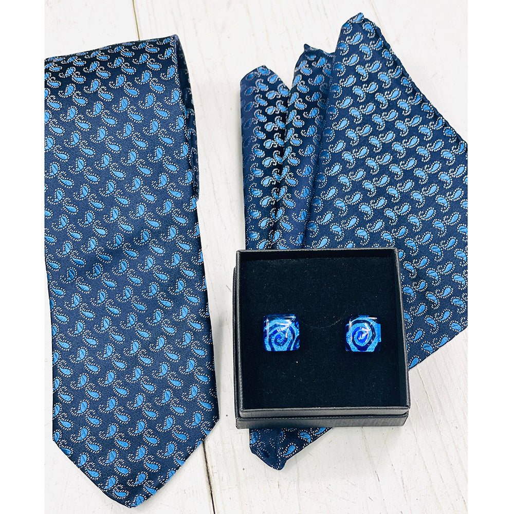 Siniset kuviolliset kalvosinnapit⎪ Tinti Matteo Venice