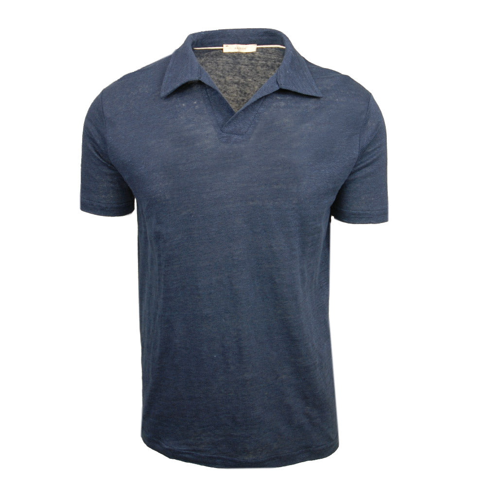 Petrolblaues Leinen-Poloshirt ⎪ Tommaso ⎪ Xagon Man