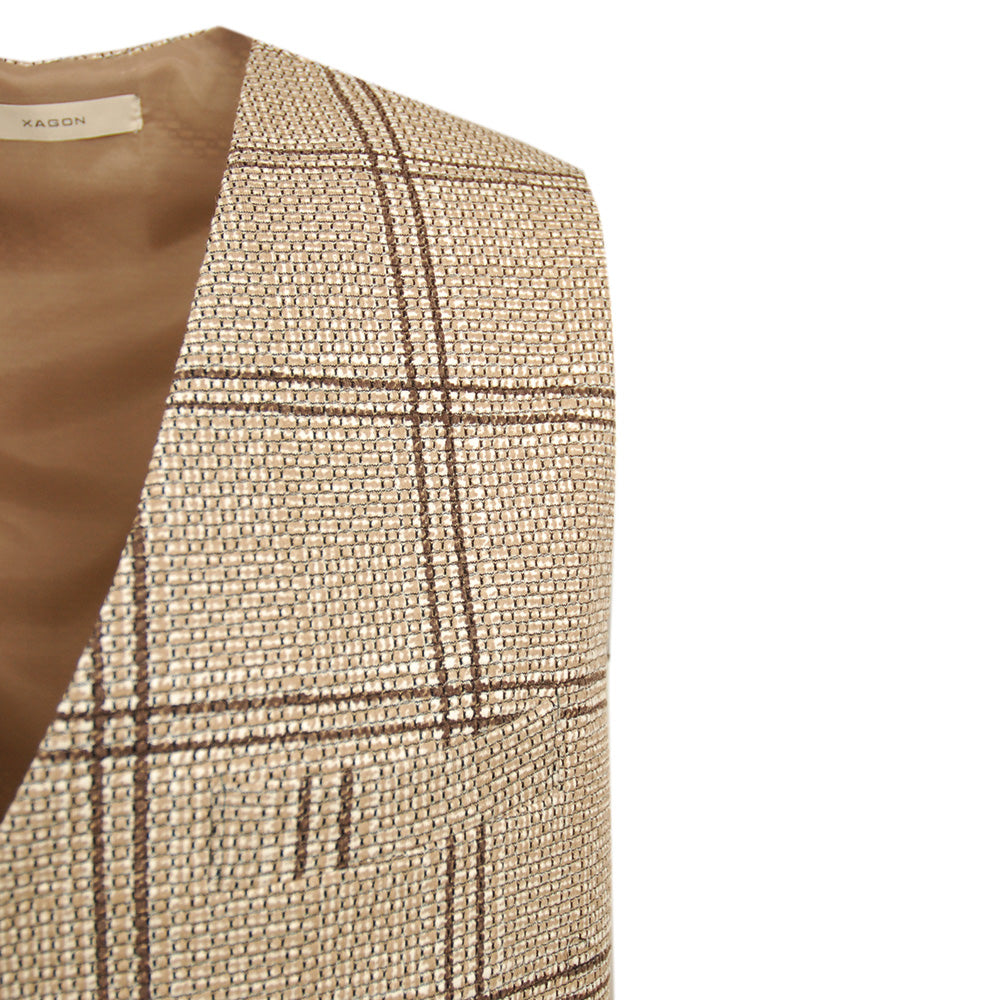 Beige/Brown checkered vest⎪ Xagon Man