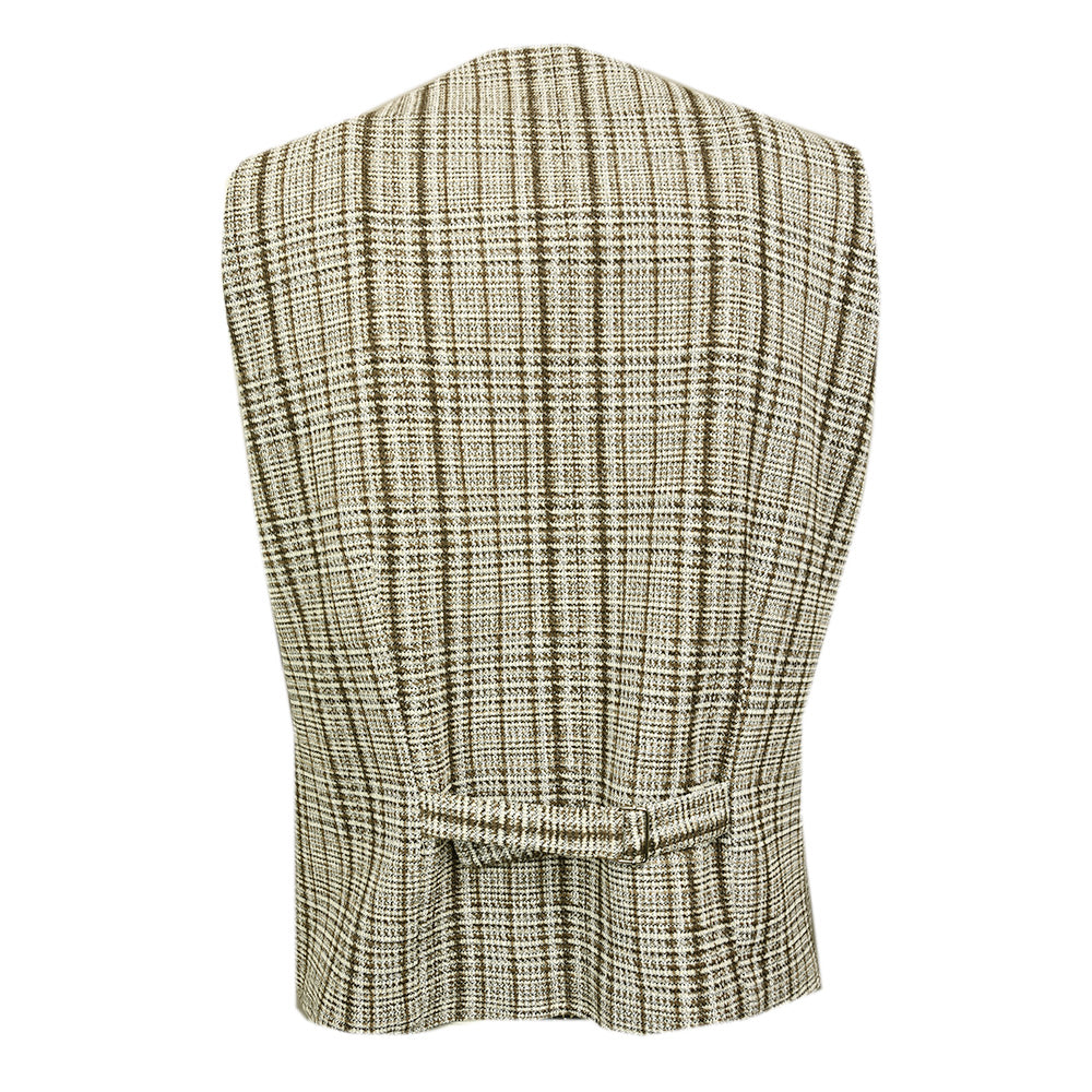 Brown / Beige Checked Waistcoat⎪ Savona ⎪ Xagon Man