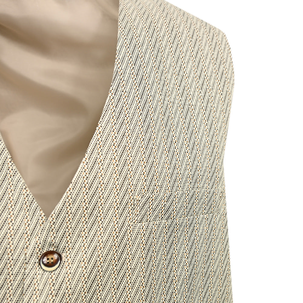 Beige striped waistcoat⎪ Crotone ⎪ Xagon Man