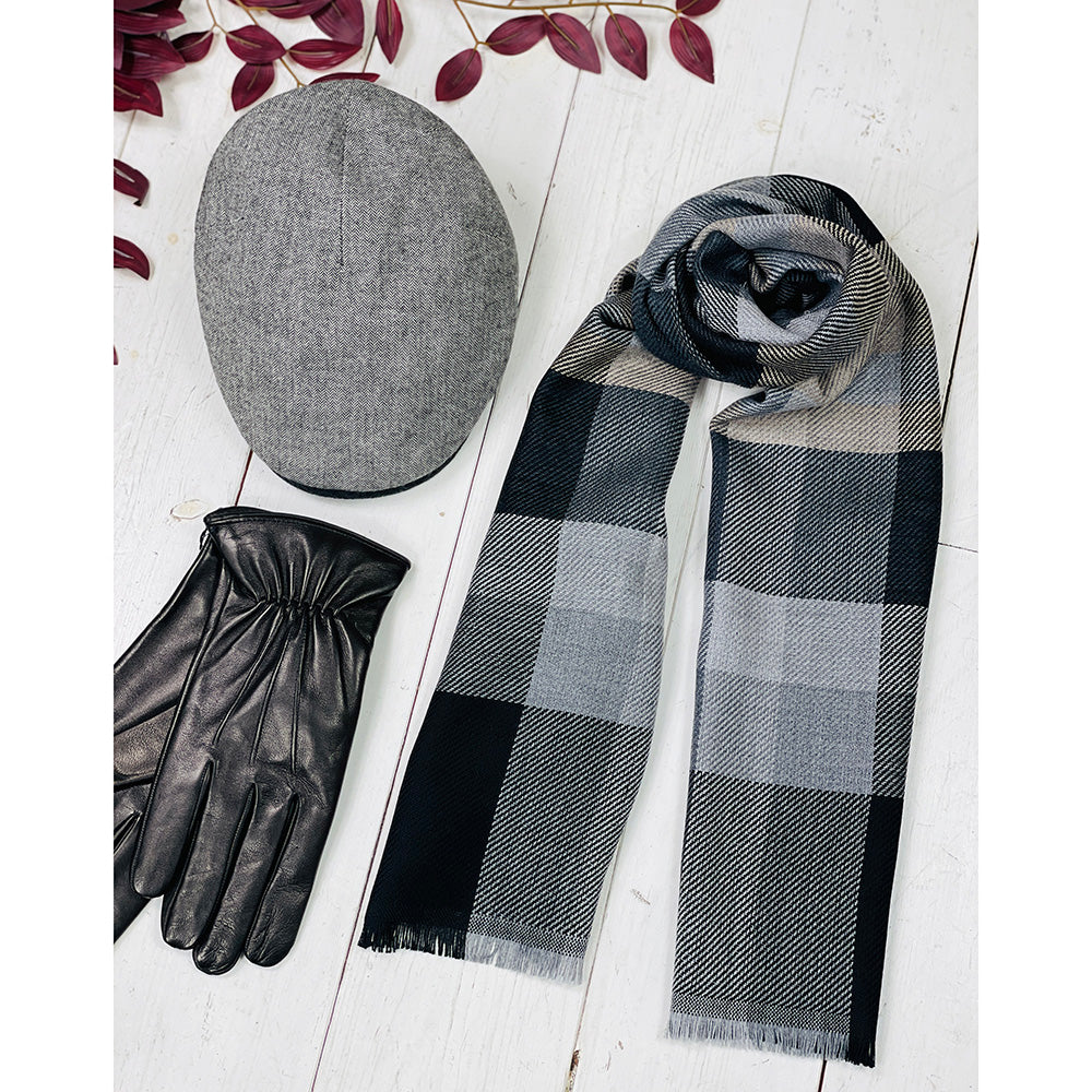 Harmaa kalanruotokuvioinen flat cap ⎪ Montà⎪ Xagon Man