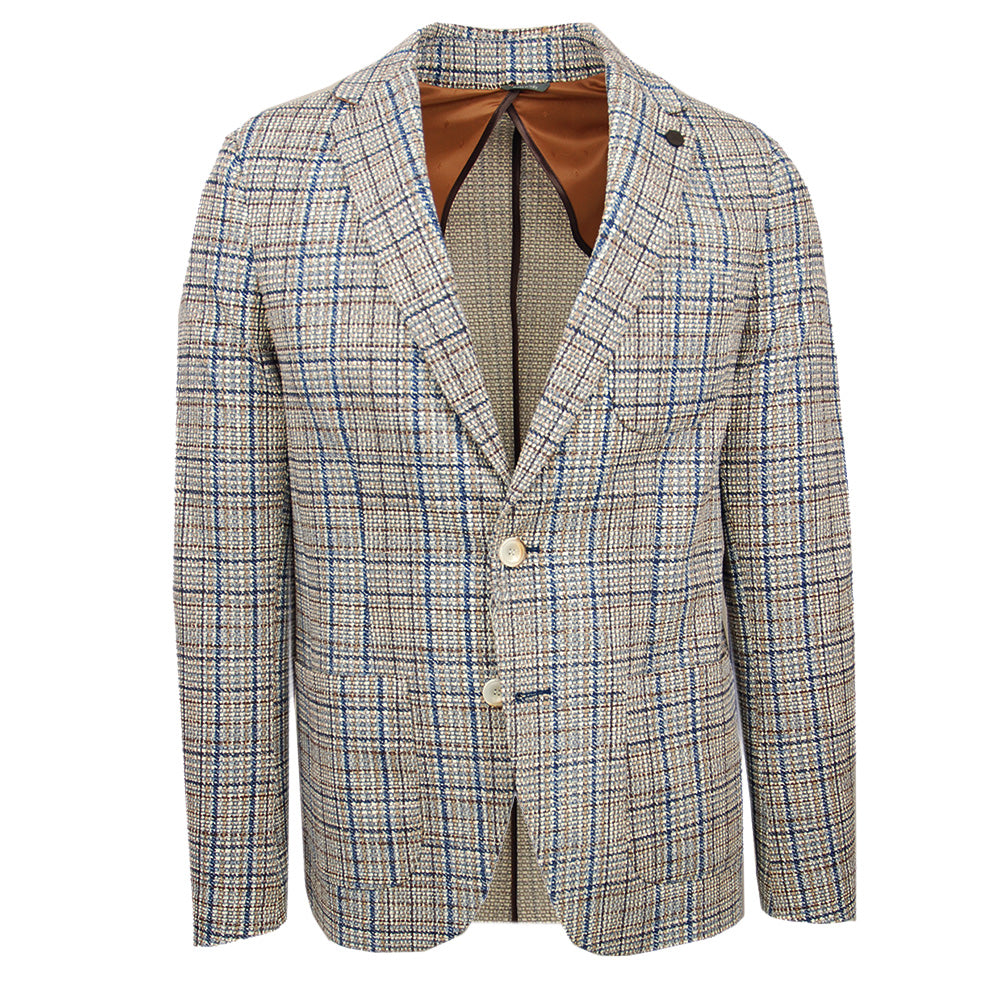 Blauer/Brauner karierter Blazer ⎪ Fermo ⎪ Xagon Man
