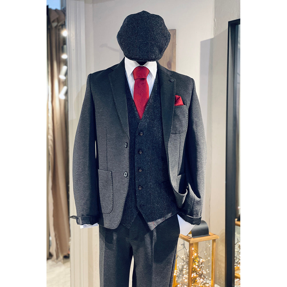 Graue karierte Tweed-Weste ⎪ Mucros Weavers