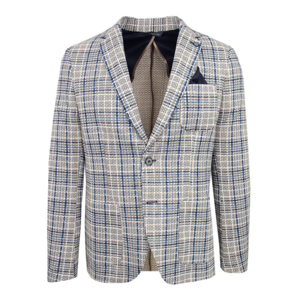 Hellblauer karierter Blazer ⎪ Fermo ⎪ Xagon Man