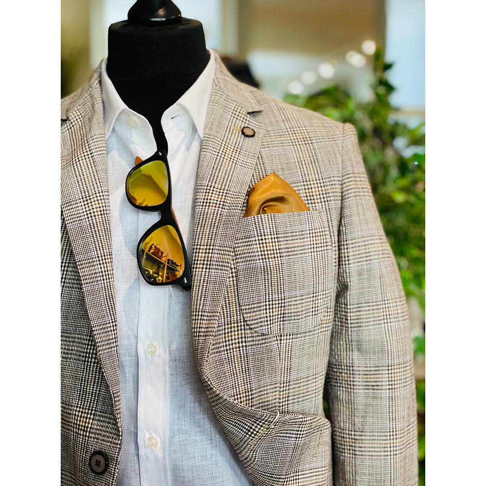 Hellbrauner karierter Blazer ⎪ Xagon Man