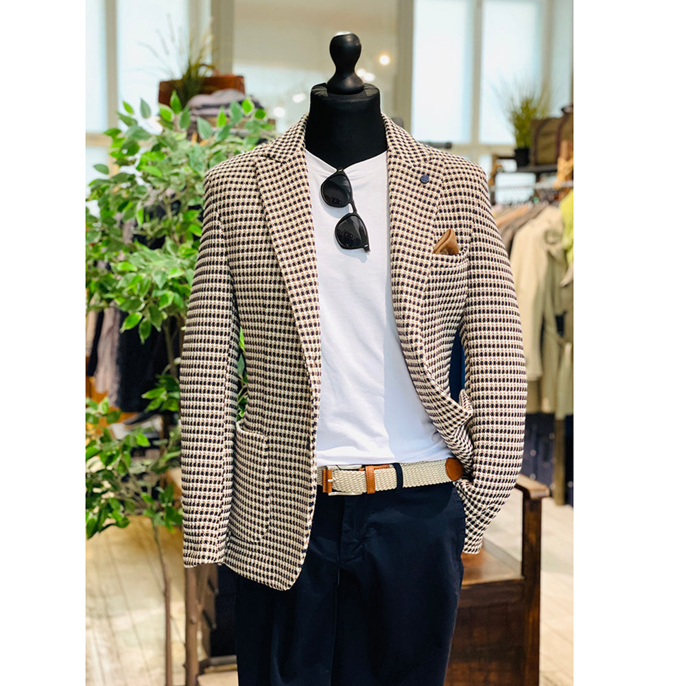 Blue / Beige patterned blazer ⎪ Xagon Man