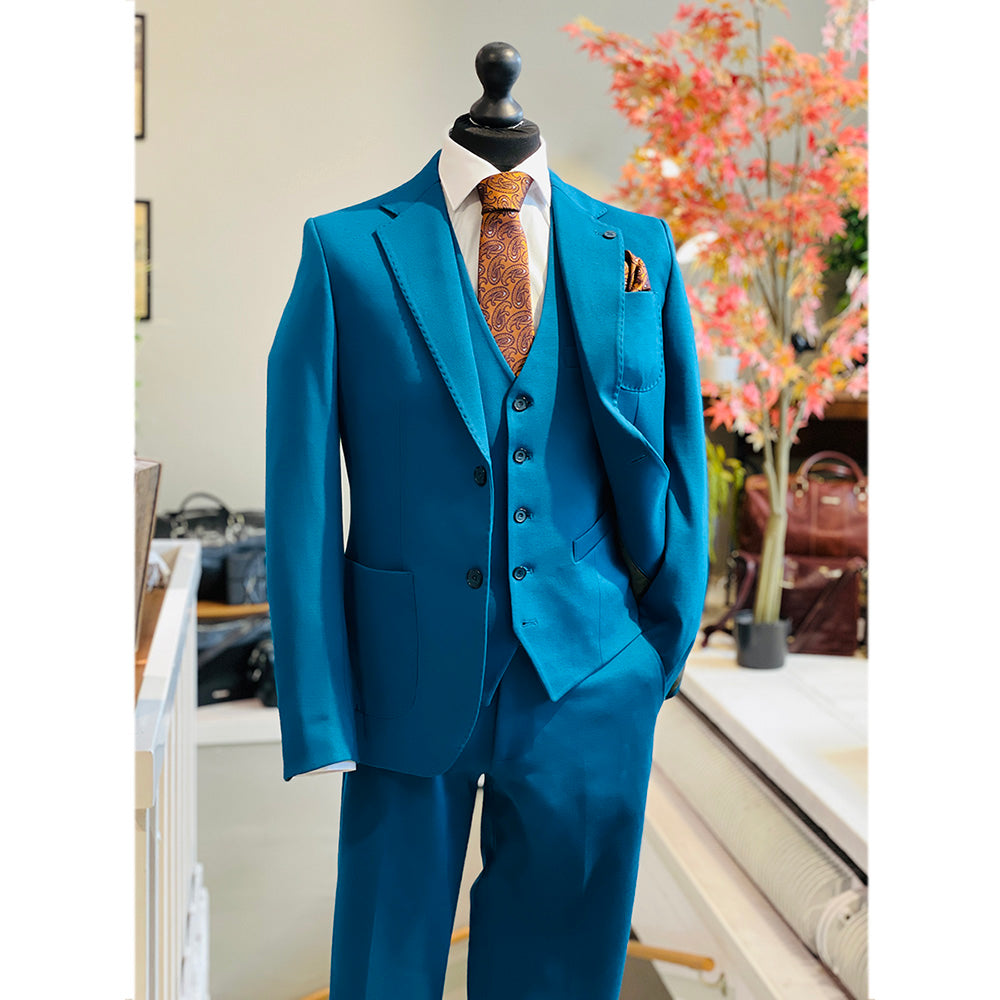 Petrolblauer Blazer⎪Punto Stretch⎪Xagon Man