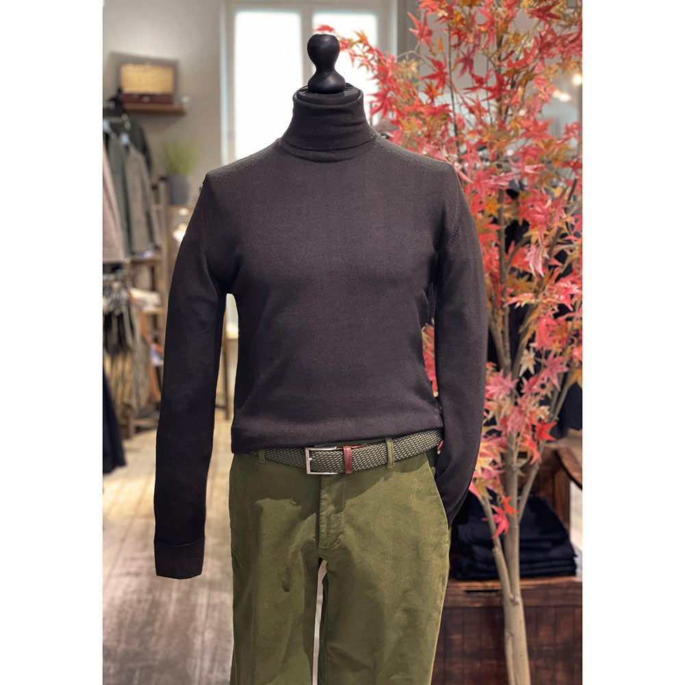 Dunkelbrauner Merinowoll-Rollkragenpullover ⎪ Palermo ⎪ Xagon Man