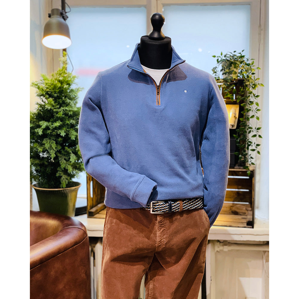 Light blue long-sleeved shirt with zipper⎪ Jersey ⎪ Y.S. Original