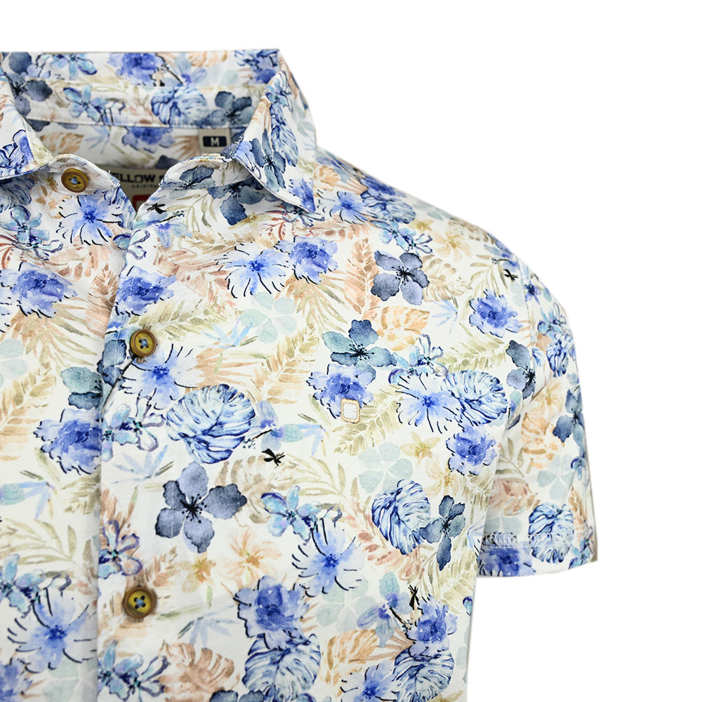 Kurzärmliges, floral gemustertes Hemd mit Kragen ⎪ Soft Stretch ⎪ Y.S. Original