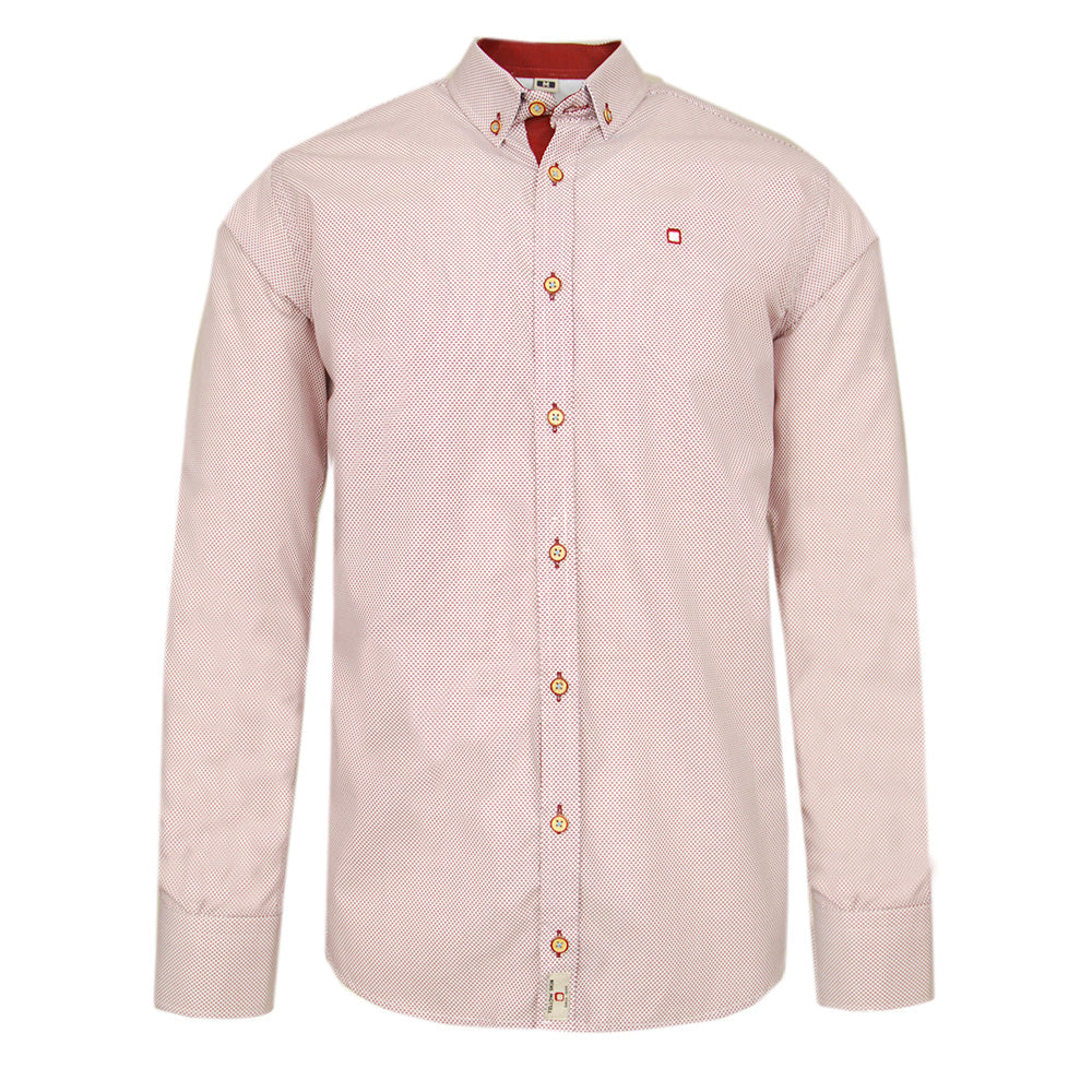 White/ Red patterned collared shirt⎪ Alvaro ⎪ Y.S. Original