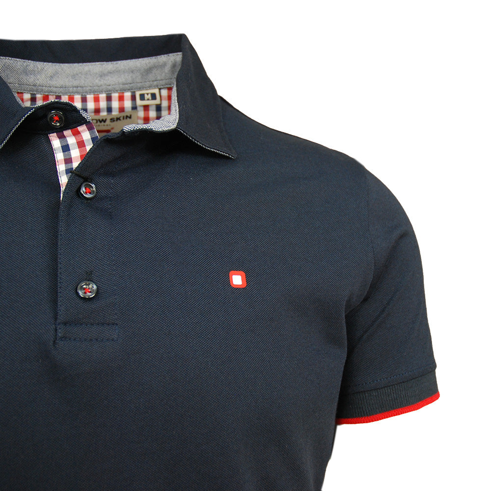 Dunkelblaues Poloshirt ⎪ Rotes Kariert ⎪ Y.S. Original