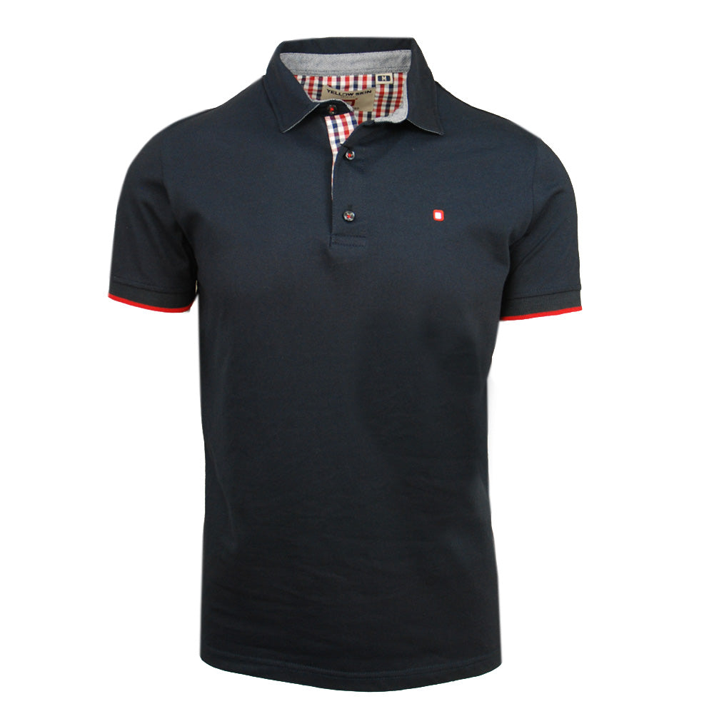 Dunkelblaues Poloshirt ⎪ Rotes Kariert ⎪ Y.S. Original