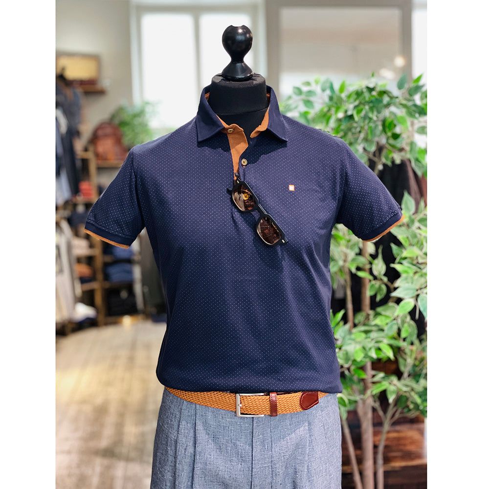 Dunkelblaues Poloshirt ⎪ Kleine Punkte ⎪ Y.S. Original