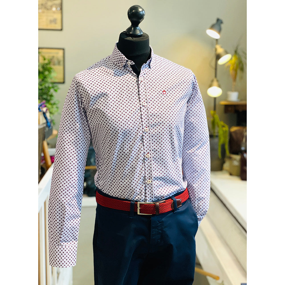 White patterned collared shirt⎪ Luis ⎪ Y.S. Original