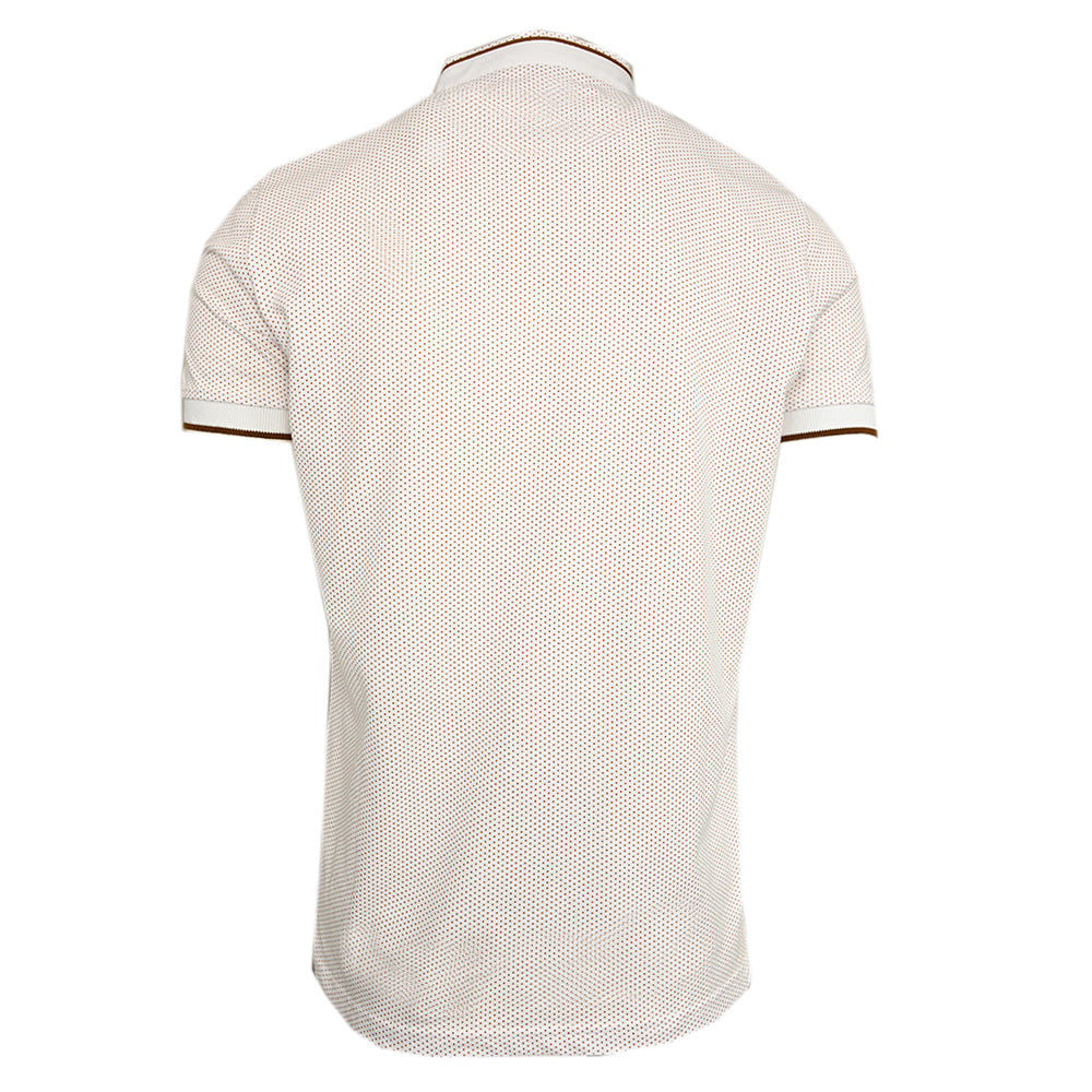 Weißes Poloshirt mit Stehkragen ⎪ Brown Dots ⎪ Y.S. Original