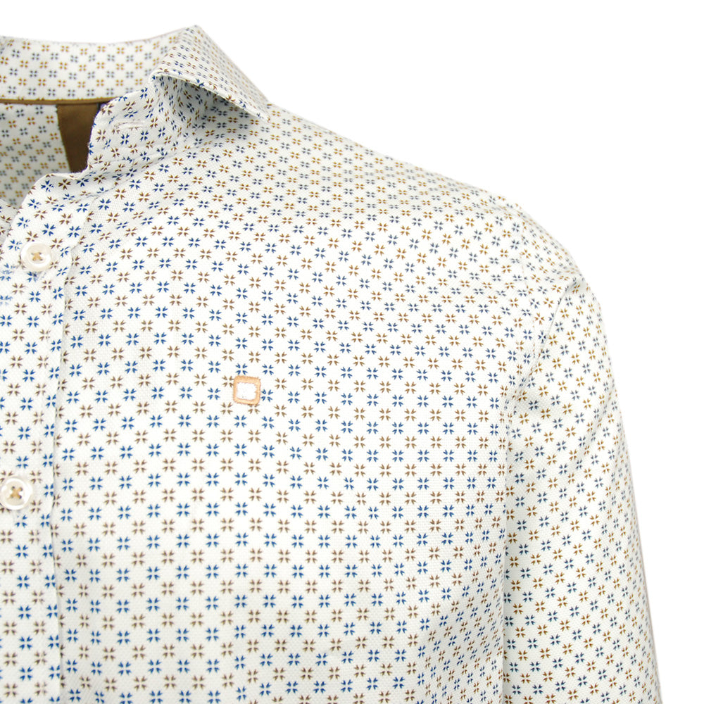 Valkoinen kauluspaita sinisellä / ruskealla kuviolla⎪ Ralph ⎪ Y.S. Original