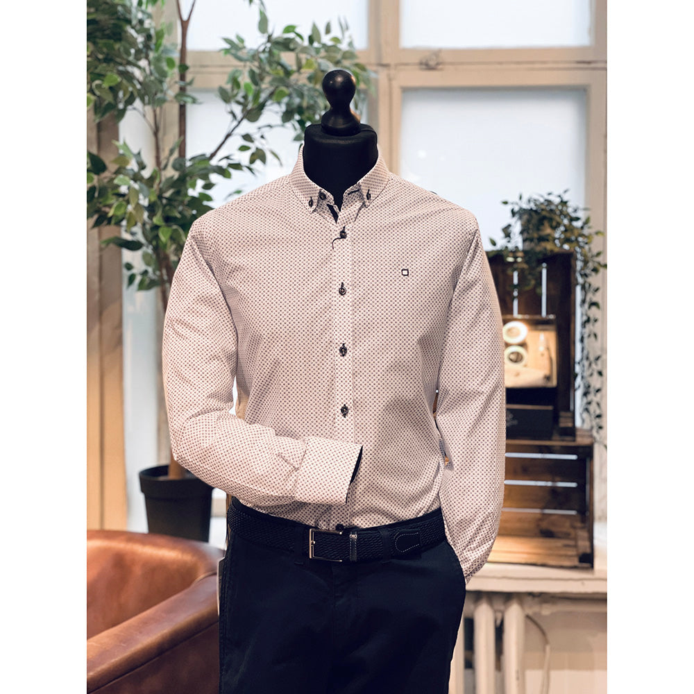 Weißes Hemd mit blauem Muster⎪ Pablo ⎪ Y.S. Original