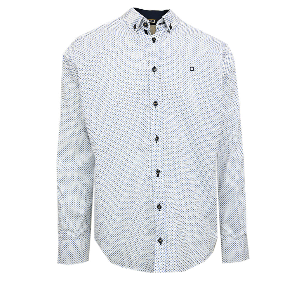 Weißes Hemd mit blauem Muster⎪ Pablo ⎪ Y.S. Original