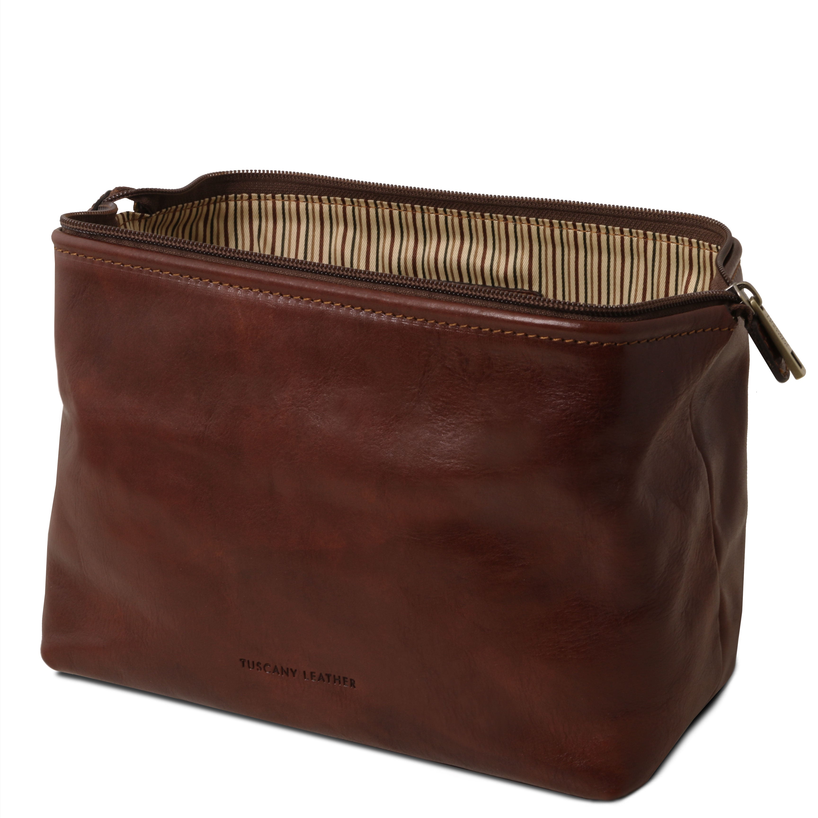 Große braune Ledertoilettentasche⎪ Tuscany Leather