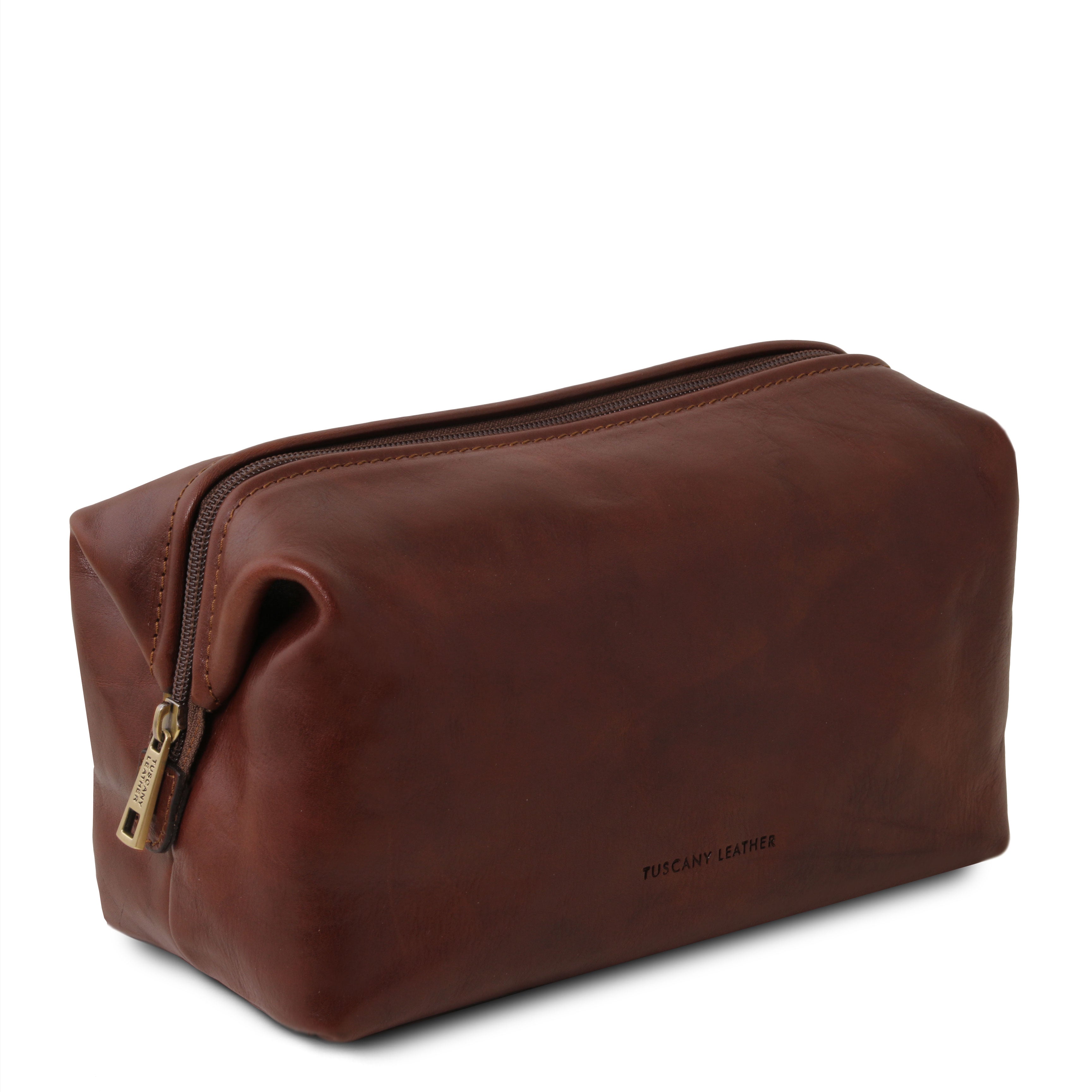 Große braune Ledertoilettentasche⎪ Tuscany Leather