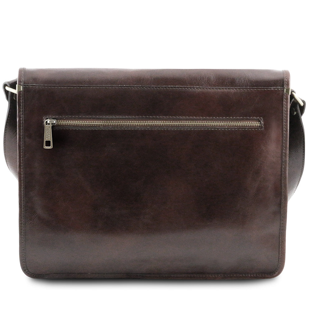 Große dunkelbraune Messenger-Tasche⎪ Tuscany Leather
