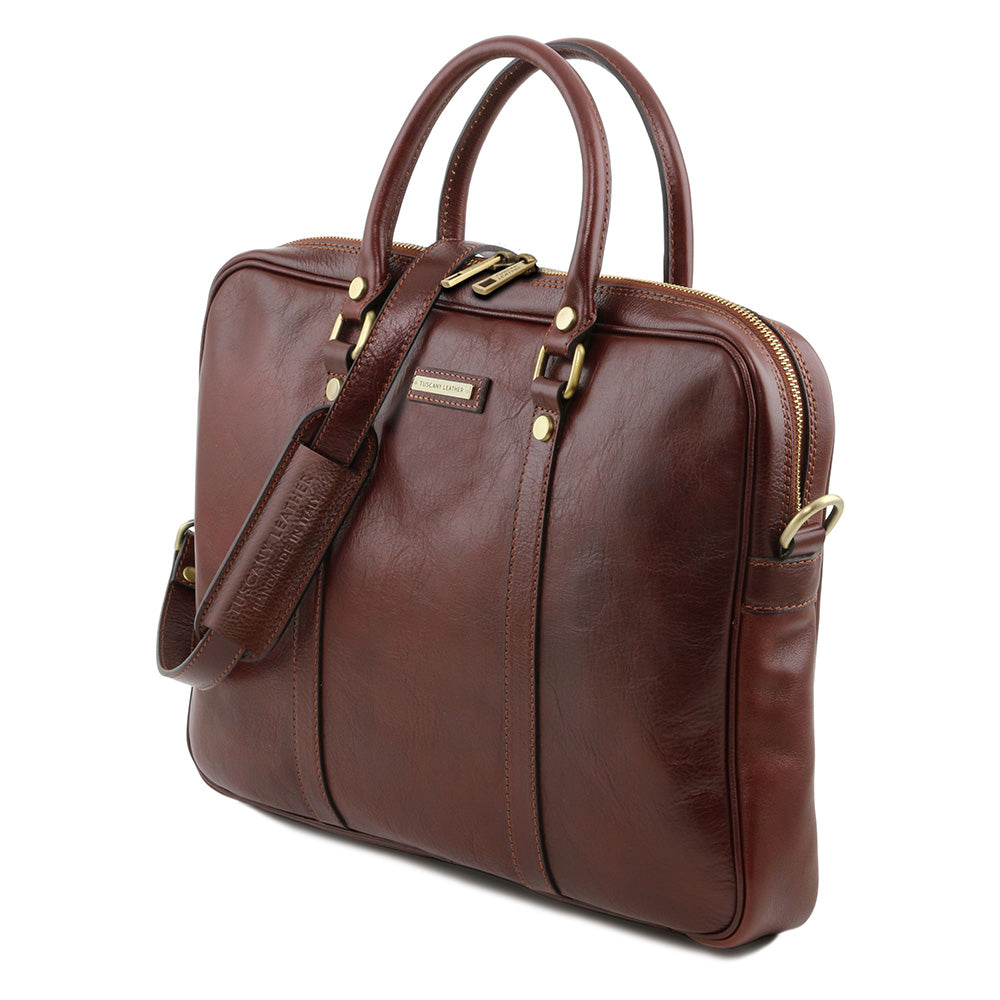 Ruskea nahkasalkku 14" ⎪ Tuscany Leather