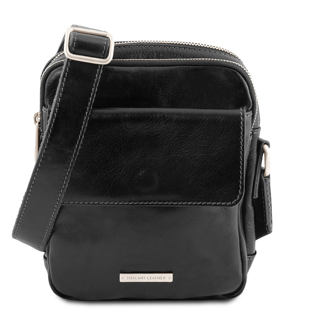 Pieni musta messenger nahkalaukku ⎪ Larry ⎪ Tuscany Leather