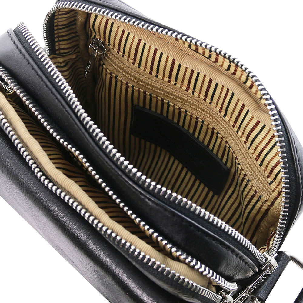 Pieni musta messenger nahkalaukku ⎪ Larry ⎪ Tuscany Leather