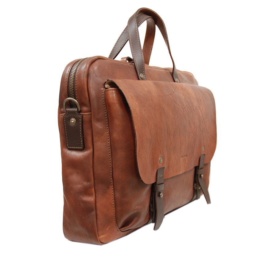Braune Montieri Ledertasche 16" ⎪ Old Tuscany ⎪ Chiarugi