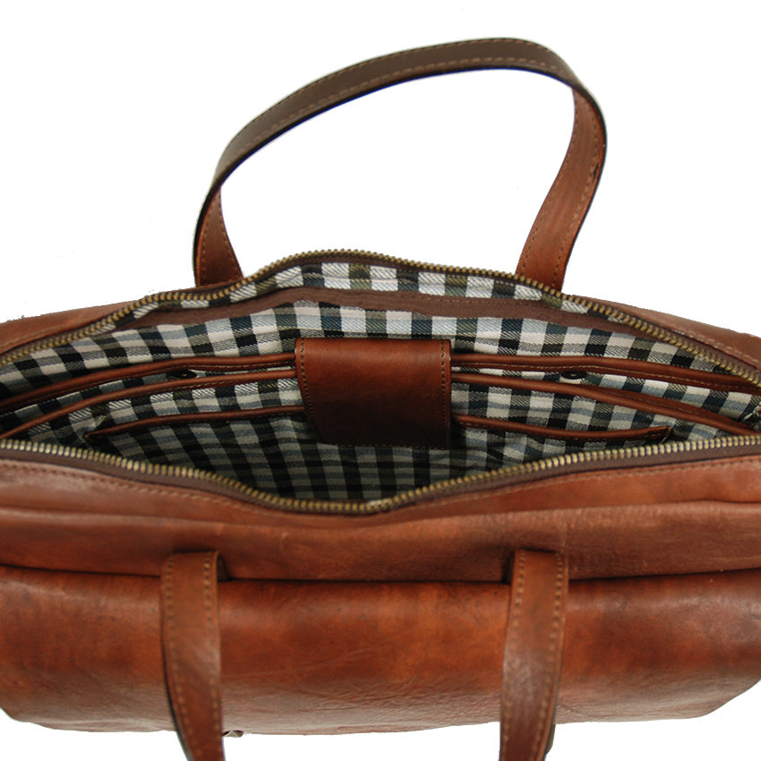 Braune Montieri Ledertasche 16" ⎪ Old Tuscany ⎪ Chiarugi