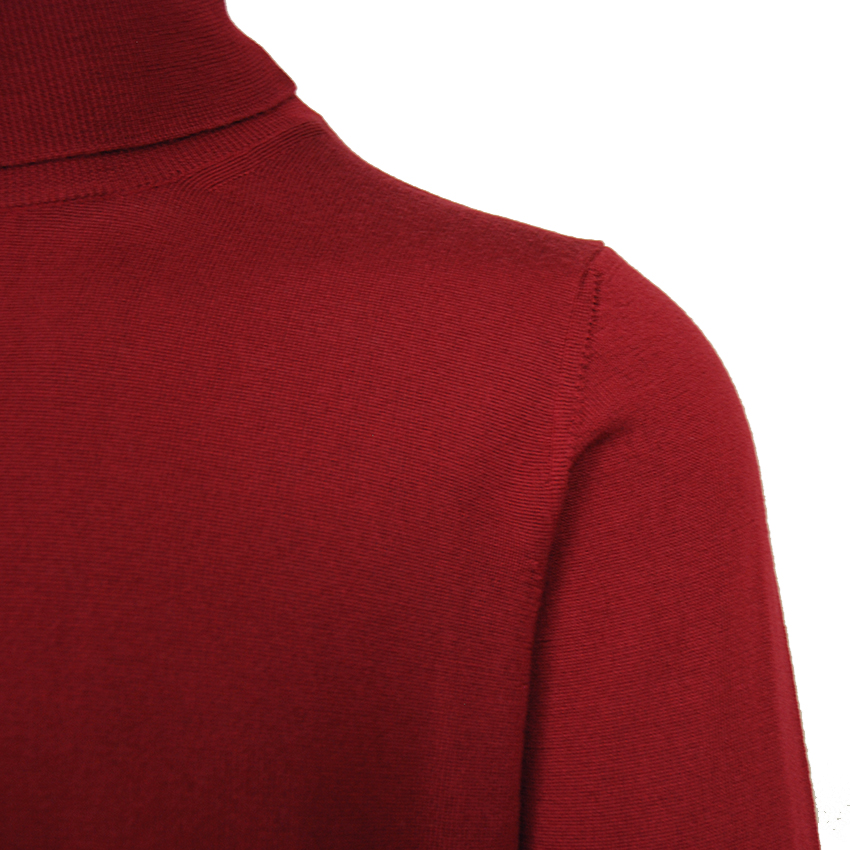 Roter Merinowollrollkragenpullover⎪ Malagrida